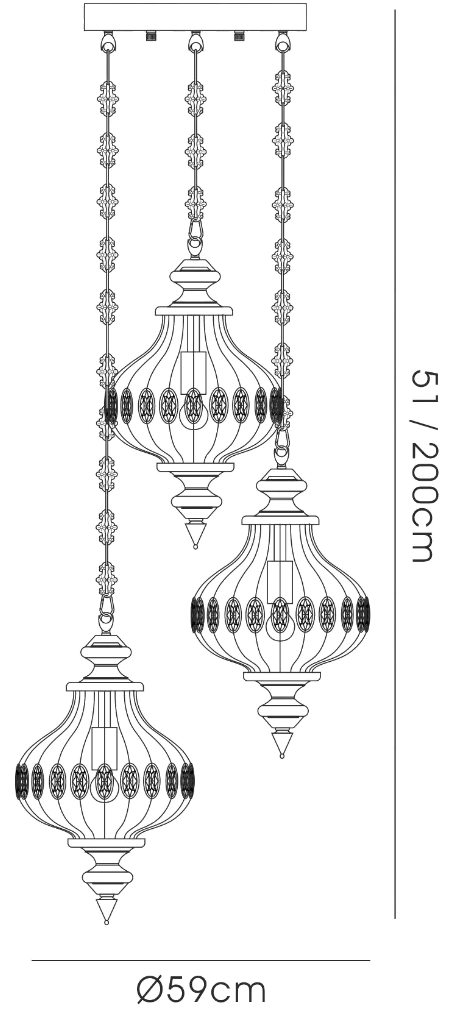 IL31572  Marisa Crystal Pendant 3 Light